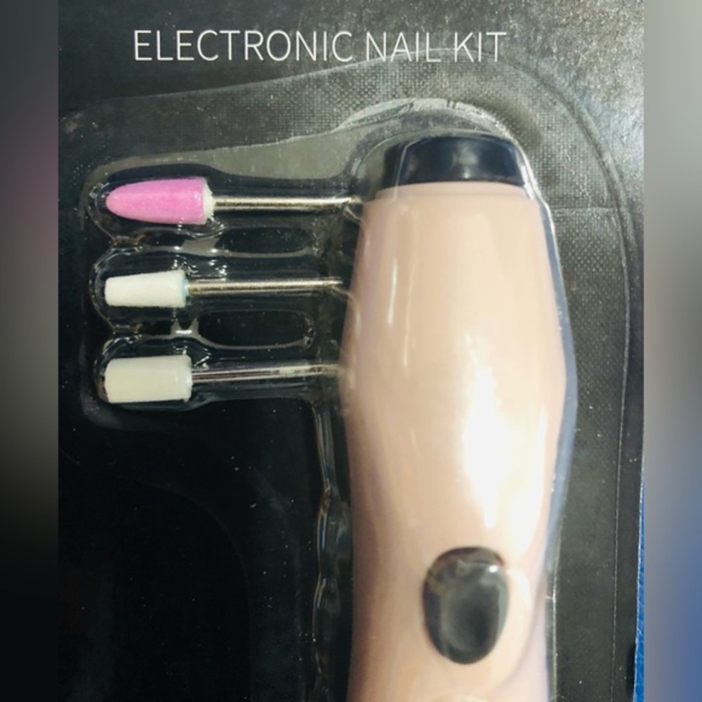 4piece battery operated Electronic nail kit-shaping tool cuticle pusher & buffer
